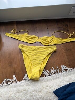 Triangl yellow zebra print bikini